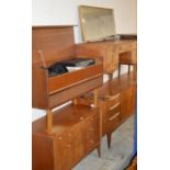 2 PIECE MID-CENTURY TEAK BEDROOM SET COMPRISING 55½ DRESSING TABLE & 42" 2 OVER 2 CHEST