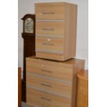 MODERN 3 DRAWER CHEST WITH MATCHING 3 DRAWER BEDSIDE CHEST