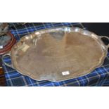 LARGE EP DOUBLE HANDLED PRESENTATION TRAY DATED 1952