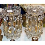 PAIR OF CRYSTAL TABLE LUSTRES