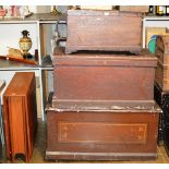 3 VARIOUS BLANKET BOXES & TEAK GATE LEG TABLE