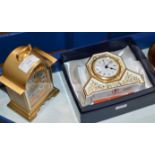 MODERN MANTLE CLOCK & BOXED ROYAL CROWN DERBY CLOCK