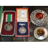 2 BOXED MEDALS & 2 SCOTTISH KILT BROOCHES