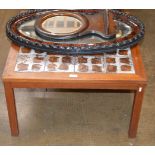 SQUARE TEAK TILE TOP COFFEE TABLE