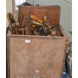 BOX WITH VARIOUS OLD TOOLS
