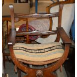WOODEN SADDLE STYLE ARM CHAIR