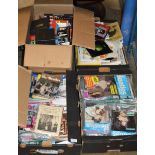 4 BOXES WITH LARGE QUANTITY OF THE BEATLES MEMORABILIA, MAGAZINES, PROGRAMS, CD'S, DVDS ETC