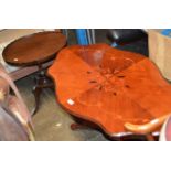 ITALIAN STYLE COFFEE TABLE & MAHOGANY OCCASIONAL TABLE