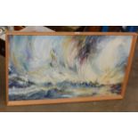 FRAMED OIL PAINTING ON BOARD - SEASCAPE