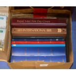 BOX WITH VARIOUS ALBUMS OF STAMPS