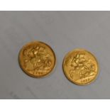 2 HALF SOVEREIGN COINS