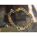 9 CARAT GOLD BRACELET WITH SPARE LINK - APPROXIMATE WEIGHT = 29.9 GRAMS