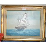 SMALL GILT FRAMED OIL ON CANVAS - SEASCAPE