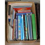BOX CONTAINING VARIOUS ALBUMS OF STAMPS, STAMP BOOKS, FIRST DAY COVERS ETC
