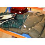 VINTAGE ARMY TRENCH COAT, KILT & SPORRAN WITH GLASGOW MOTIF