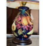 MOORCROFT POTTERY TABLE LAMP WITH SHADE