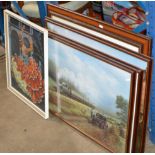 VARIOUS FRAMED PICTURES, RAILWAY THEMED PRINTS ETC