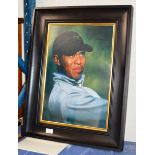 LIMITED EDITION FRAMED PRINT ON CANVAS - TIGER WOODS PORTRAIT