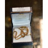 9 CARAT GOLD ROPE CHAIN - APPROXIMATE WEIGHT = 7.8 GRAMS