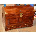 MAHOGANY STAINED BRASS BOUND BLANKET BOX