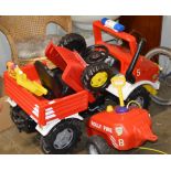 ROLLY TOYS RIDE ON FIRE ENGINE WITH TRAILERS