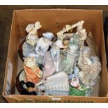 BOX WITH ASSORTED FIGURINE ORNAMENTS