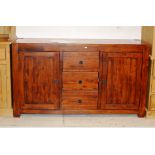 MODERN 59" MAHOGANY STAINED SIDEBOARD