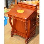 REPRODUCTION INLAID MAHOGANY DAVENPORT DESK