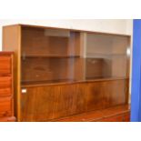 TEAK GLASS FRONTED BOOKCASE