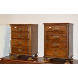 PAIR OF OAK 4 DRAWER BEDSIDE CHESTS
