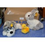 3 VARIOUS SMALL STEIFF SOFT TOY ANIMALS