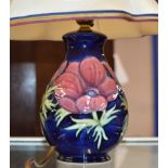 MOORCROFT POTTERY TABLE LAMP WITH SHADE