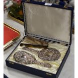 BOXED ORNATE SILVER VANITY SET