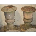 2 LARGE COMPOSITE GARDEN URN STYLE PLANTERS