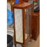 MAHOGANY STAINED SINGLE DOOR DISPLAY CABINET