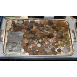 TRAY WITH ASSORTED OLD COINAGE