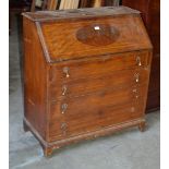 VICTORIAN MAHOGANY WRITING BUREAU OVER 4 DRAWERS