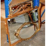 3 VARIOUS GILT FRAMED WALL MIRRORS