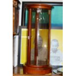 REPRODUCTION MAHOGANY CYLINDRICAL GLAZED DISPLAY CABINET