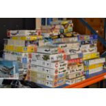 A COLLECTION OF VARIOUS MODEL KITS, AIRFIX, ITALERI, MONOGRAM ETC