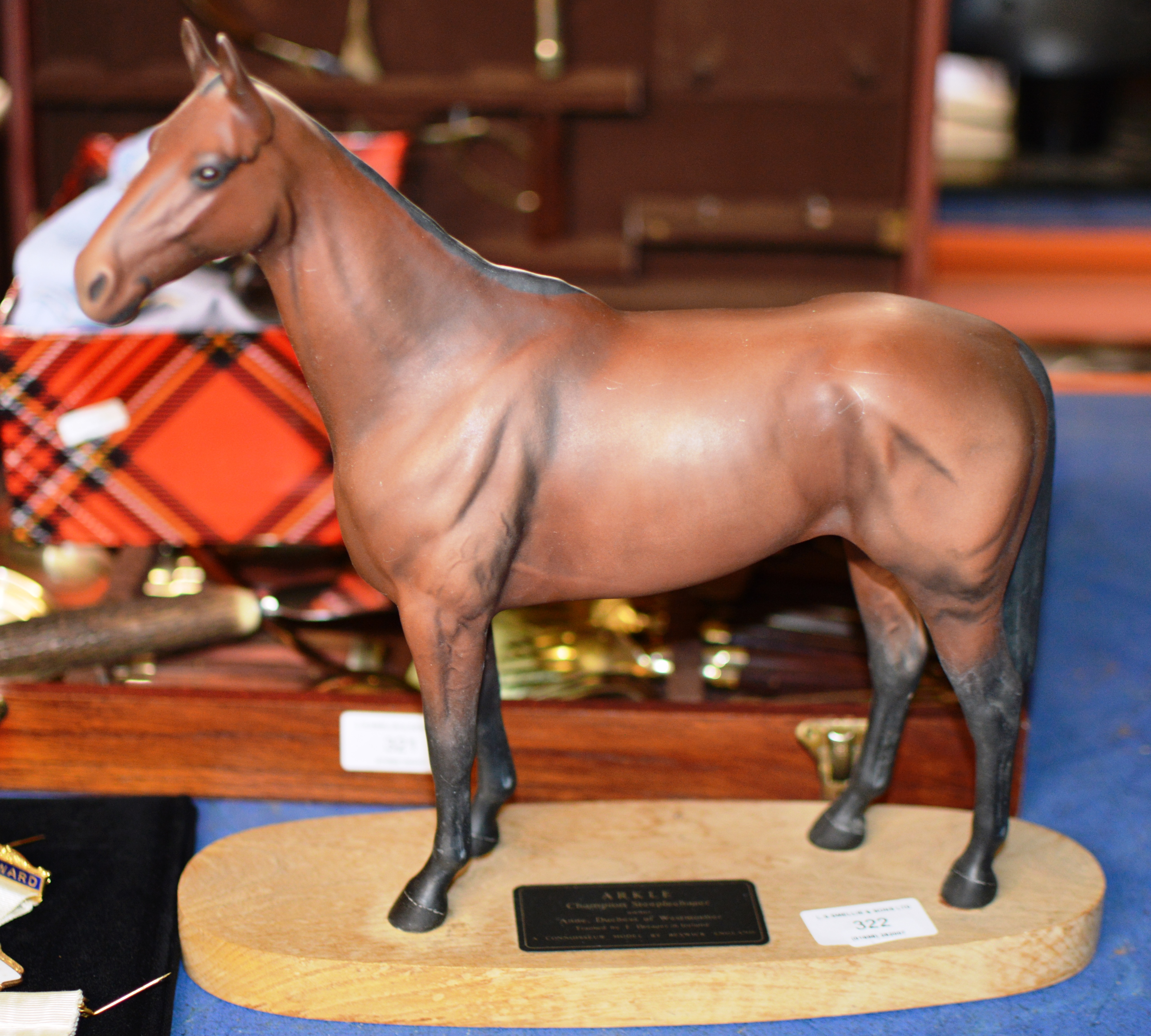 BESWICK HORSE ORNAMENT ON STAND