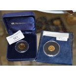 2 SMALL ENCAPSULATED GOLD PROOF COINS