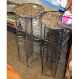 PAIR OF MODERN RATTAN STYLE OCCASIONAL UNITS