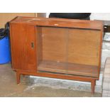 MID-CENTURY TEAK GLASS FRONTED BOOKCASE