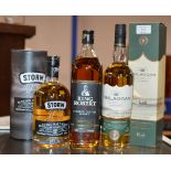 TRIPLE WHISKY SELECTION COMPRISING FINLAGGAN OLD RESERVE ISLAY SINGLE MALT SCOTCH WHISKY, WITH