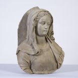 Scultura in marmo raffigurante busto di Madonna