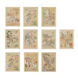 Dieci dipinti su seta giapponese
