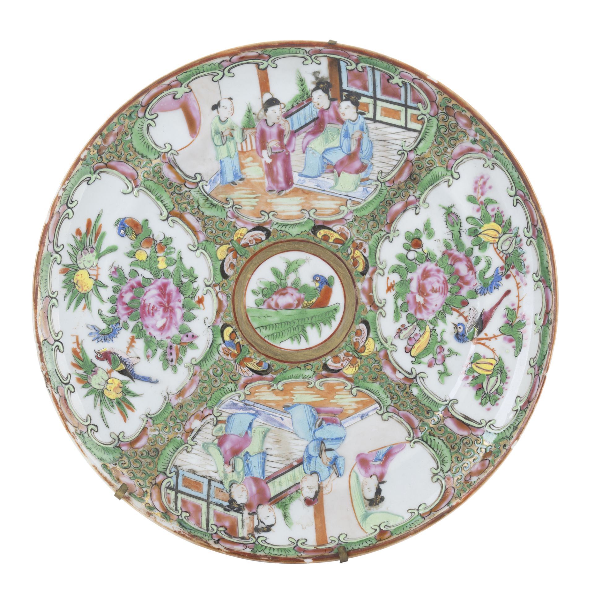Coppia di piatti in porcellana di Canton - Image 3 of 4