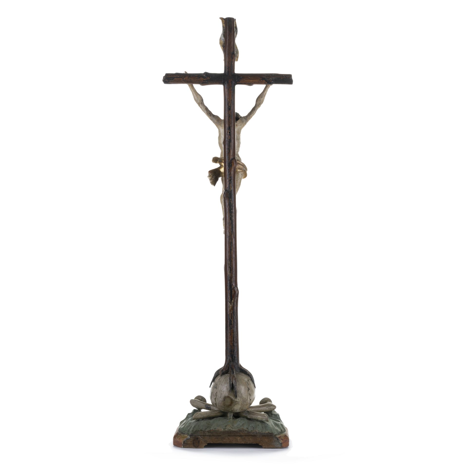Cristo sulla croce, in legno di tiglio scolpito e laccato - Bild 4 aus 4