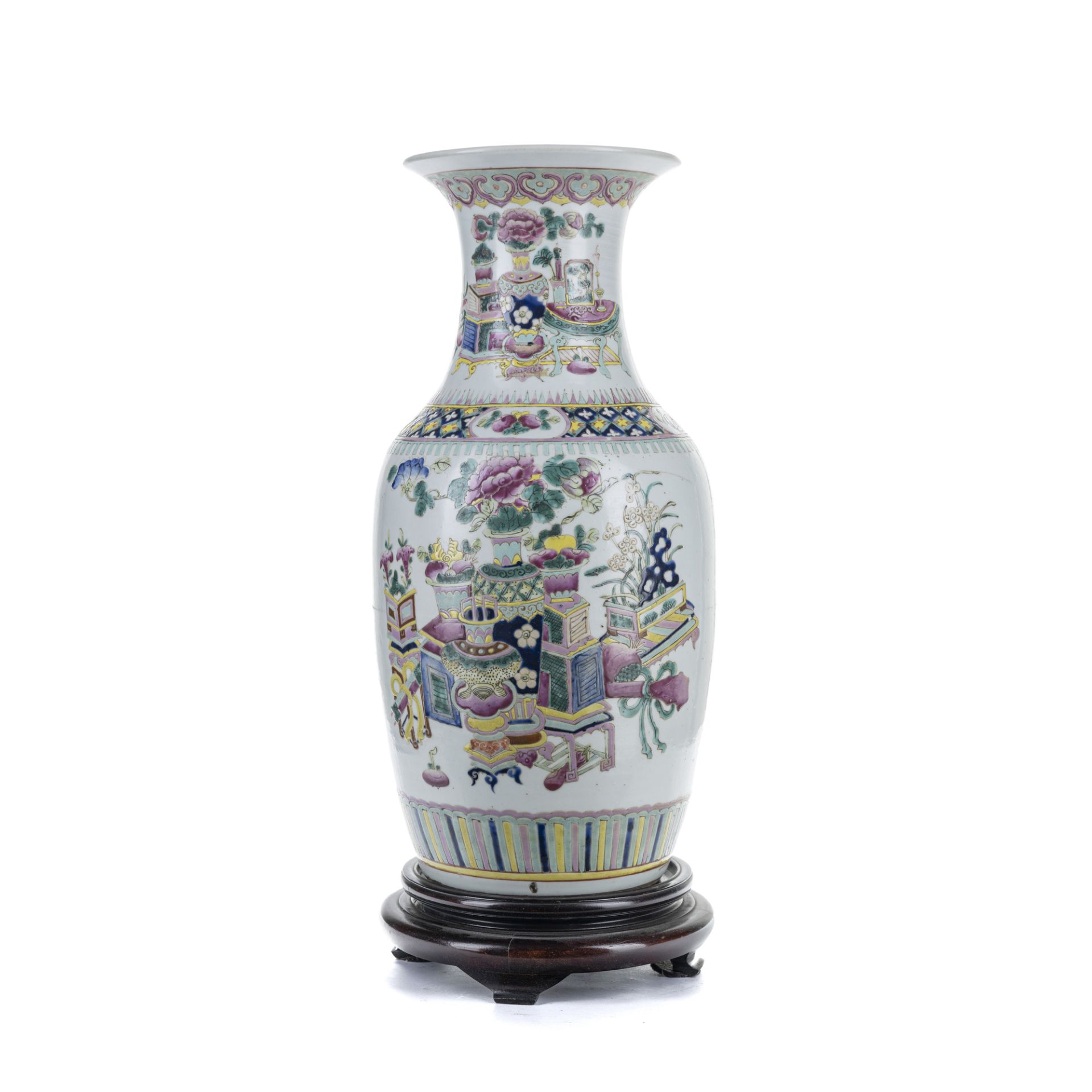 Coppia di vasi a balaustro in porcellana - Image 2 of 5